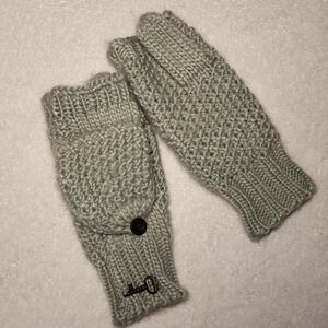 FOSSIL Gray, Knit, Flip-Top Fingerless Mittens